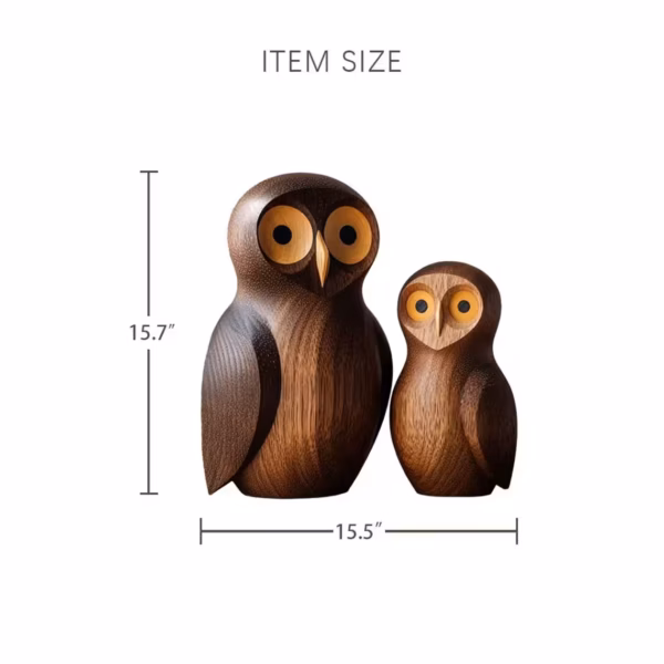 Hand Carved Wooden Owl