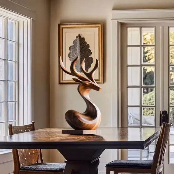 Handcrafted Abstract Deer Sculpture