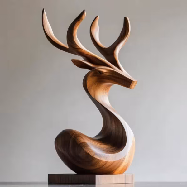 Handcrafted Abstract Deer Sculpture