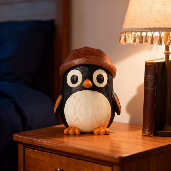 Carved Wooden Penguin