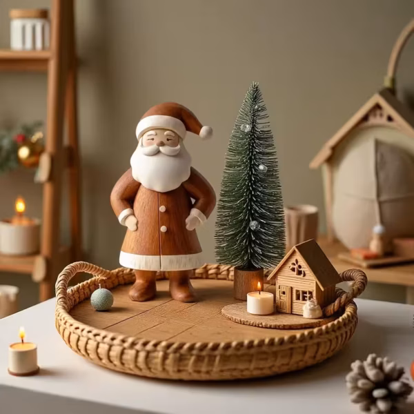 Hand carved wooden Santa Claus