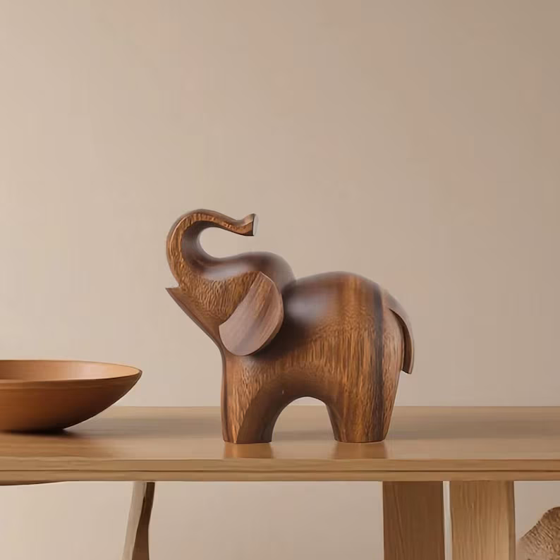 Hand Carved Wooden Elephant