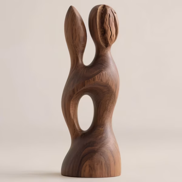 Hand Carved Walnut Sculpture