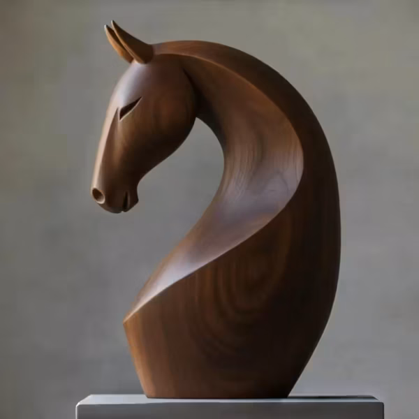 Hand-Carved Wooden Horse