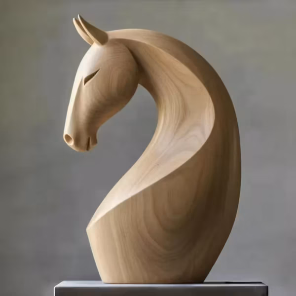 Hand-Carved Wooden Horse