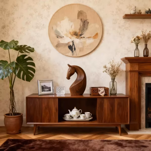 Hand-Carved Wooden Horse