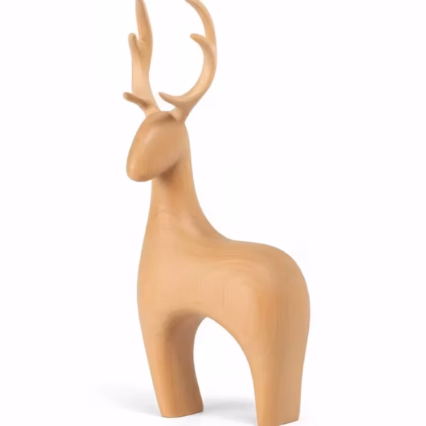 Hand Carved Standing Deer