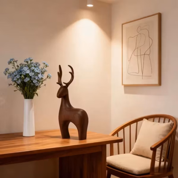 Hand Carved Standing Deer