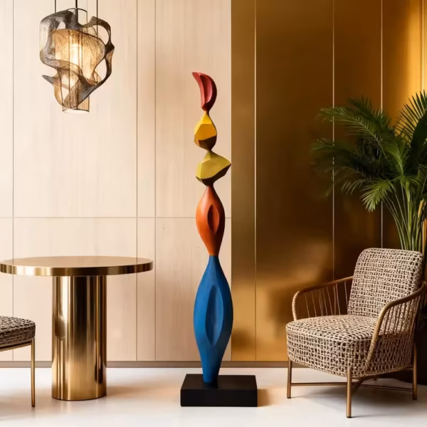 Colorful Stacked Wood Sculpture