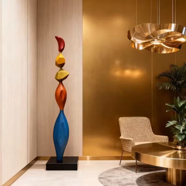 Colorful Stacked Wood Sculpture