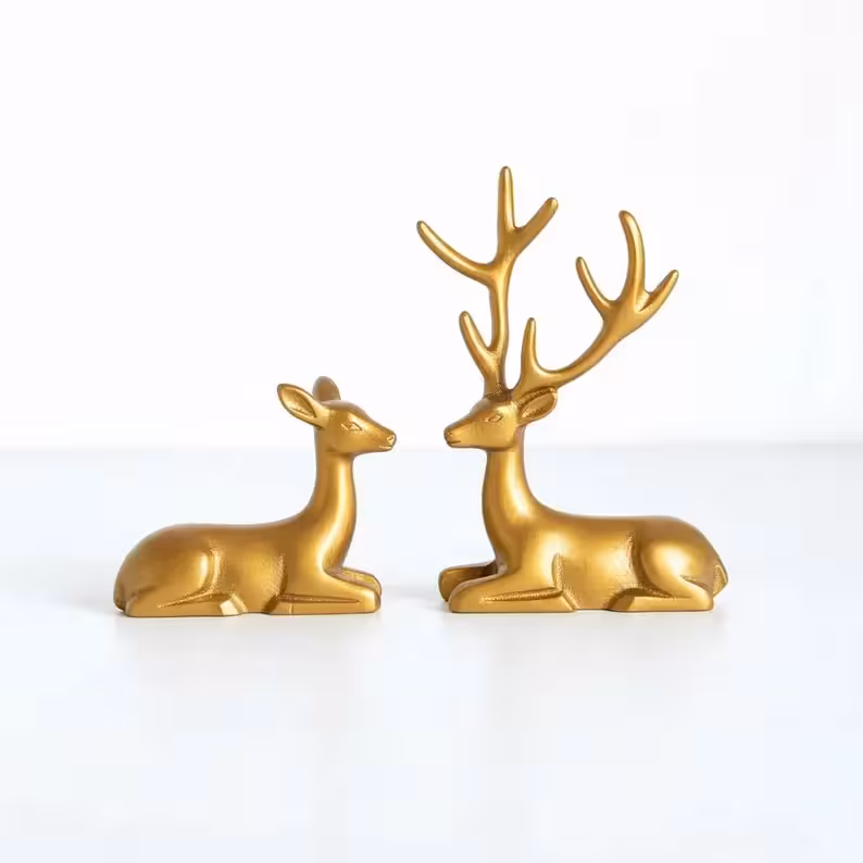 Golden Wooden Deer