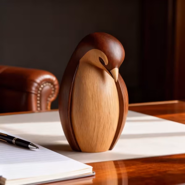 Twotone wooden penguin