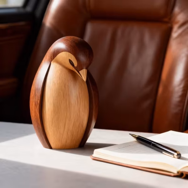 Twotone wooden penguin