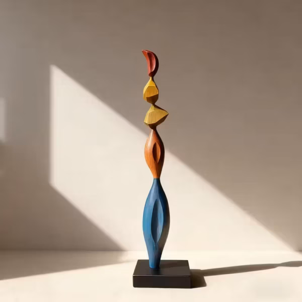 Colorful Stacked Wood Sculpture