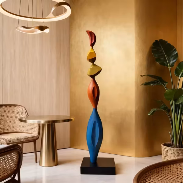 Colorful Stacked Wood Sculpture