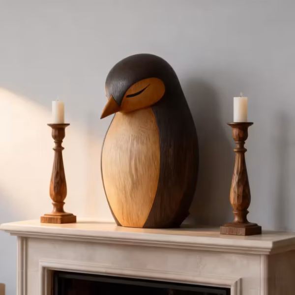 Wooden Penguin with Two-Tone